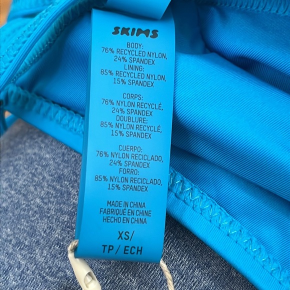 Skims Recycled Swim High Top Neck Top/ Turquoise NWT - Picture 9 of 9